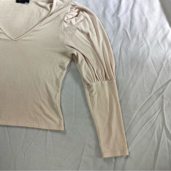 Forever 21 Blush Pink Long Balloon Sleeve V-neck Sweater Shirt Women’s Sz 2X - Picture 4 of 11